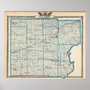 Poster Carte du comté de Clark