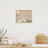 Poster Carte du comté de Clinton (Cuisine)