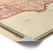 Poster Carte du comté de Clinton, État de l'Iowa (Coin)