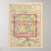 Poster Carte du comté de Clinton, Michigan (Devant)