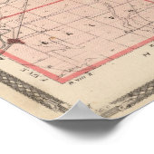 Poster Carte du comté de Delaware (Coin)