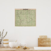 Poster Carte du comté de Faribault, Minnesota (Cuisine)