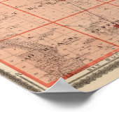 Poster Carte du comté de Fayette, État de l'Iowa (Coin)