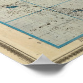 Poster Carte du comté de Floyd, État de l'Iowa (Coin)