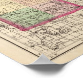 Poster Carte du comté de Genesee, Michigan (Coin)