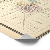 Poster Carte du comté de Grant et du village de Lancaster (Coin)