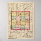 Poster Carte du comté de Gratiot, Michigan (Devant)