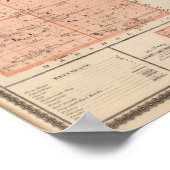 Poster Carte du comté de Grundy, État de l'Iowa (Coin)