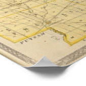 Poster Carte du comté de Hendricks (Coin)