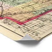 Poster Carte du comté de Hillsdale, Michigan (Coin)