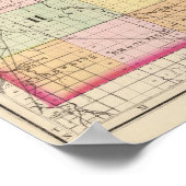 Poster Carte du comté de Huron, Michigan (Coin)