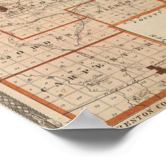 Poster Carte du comté de Jasper (Coin)