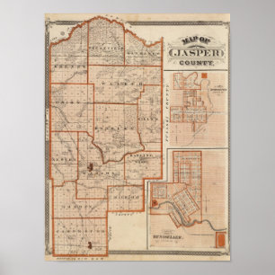 Poster Carte du comté de Jasper