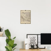 Poster Carte du comté de Jones, État de l'Iowa (Bureau à domicile)