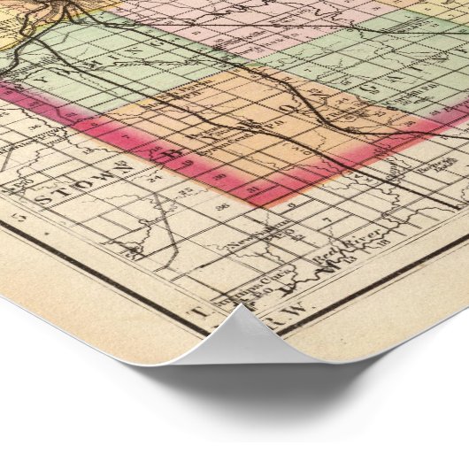 Poster Carte du comté de Kent, Michigan (Coin)