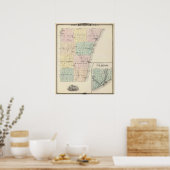 Poster Carte du comté de Kewaunee (Cuisine)