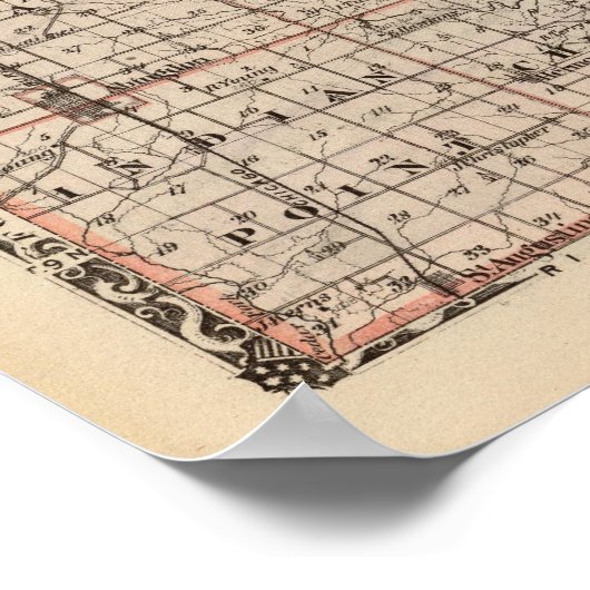 Poster Carte du comté de Knox (Coin)