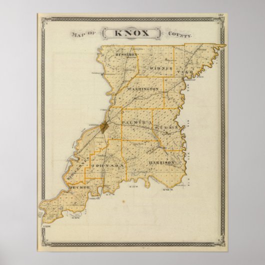 Poster Carte du comté de Knox (Devant)