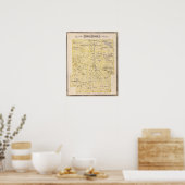 Poster Carte du comté de Kosciusko (Cuisine)