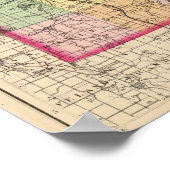 Poster Carte du comté de Lapeer, Michigan (Coin)