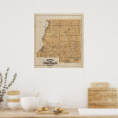 Poster Carte du comté de Le Sueur, Minnesota (Cuisine)