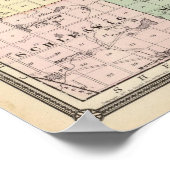 Poster Carte du comté de Manitowoc, État du Wisconsin (Coin)