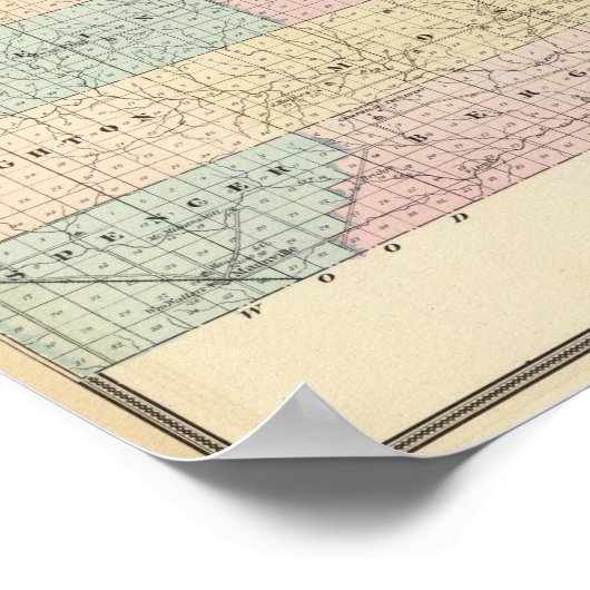 Poster Carte du comté de Marathon (Coin)