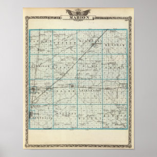 Poster Carte du comté de Marion