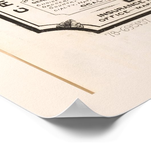 Poster Carte du comté de Marion, Floride (1892) (Coin)