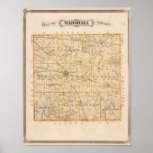 Poster Carte du comté de Marshall (Devant)