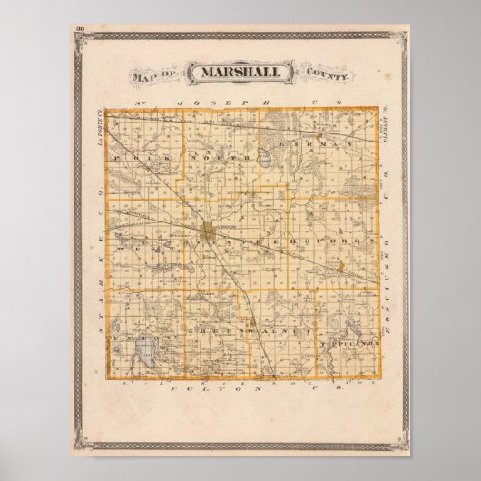 Poster Carte du comté de Marshall (Devant)