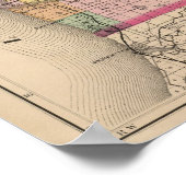 Poster Carte du comté de Mason, Michigan (Coin)