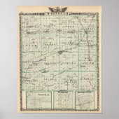 Poster Carte du comté de McDonough, Rushville (Devant)