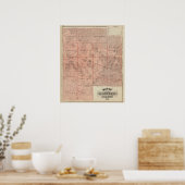 Poster Carte du comté de Meeker, Minnesota (Cuisine)