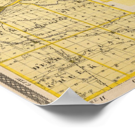 Poster Carte du comté de Miami (Coin)