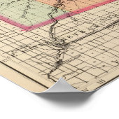 Poster Carte du comté de Midland, Michigan (Coin)