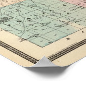 Poster Carte du comté de Milwaukee, État du Wisconsin (Coin)