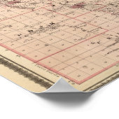 Poster Carte du comté de Mitchell, État de l'Iowa (Coin)