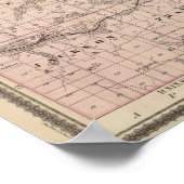 Poster Carte du comté de Monroe, État de l'Iowa (Coin)