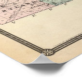 Poster Carte du comté de Monroe, État du Wisconsin (Coin)