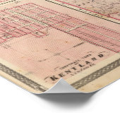 Poster Carte du comté de Newton avec Goodland et Kentland (Coin)