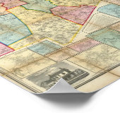 Poster Carte du Comté de Norfolk, Massachusetts (Coin)