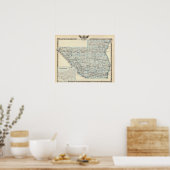 Poster Carte du comté de Pike et de Pittsfield (Cuisine)