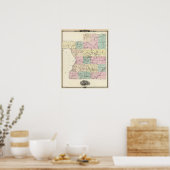 Poster Carte du comté de Polk, État du Wisconsin (Cuisine)