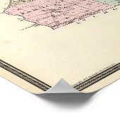 Poster Carte du comté de Polk, État du Wisconsin (Coin)