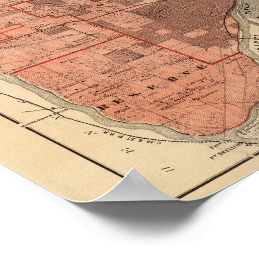 Poster Carte du comté de Ramsey, Minnesota (Coin)