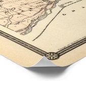 Poster Carte du comté de Richland, État du Wisconsin (Coin)