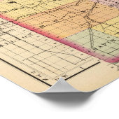 Poster Carte du comté de Saginaw, Michigan (Coin)