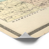 Poster Carte du comté de Sheboygan, État du Wisconsin (Coin)