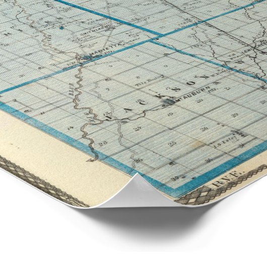 Poster Carte du comté de Shelby (Coin)